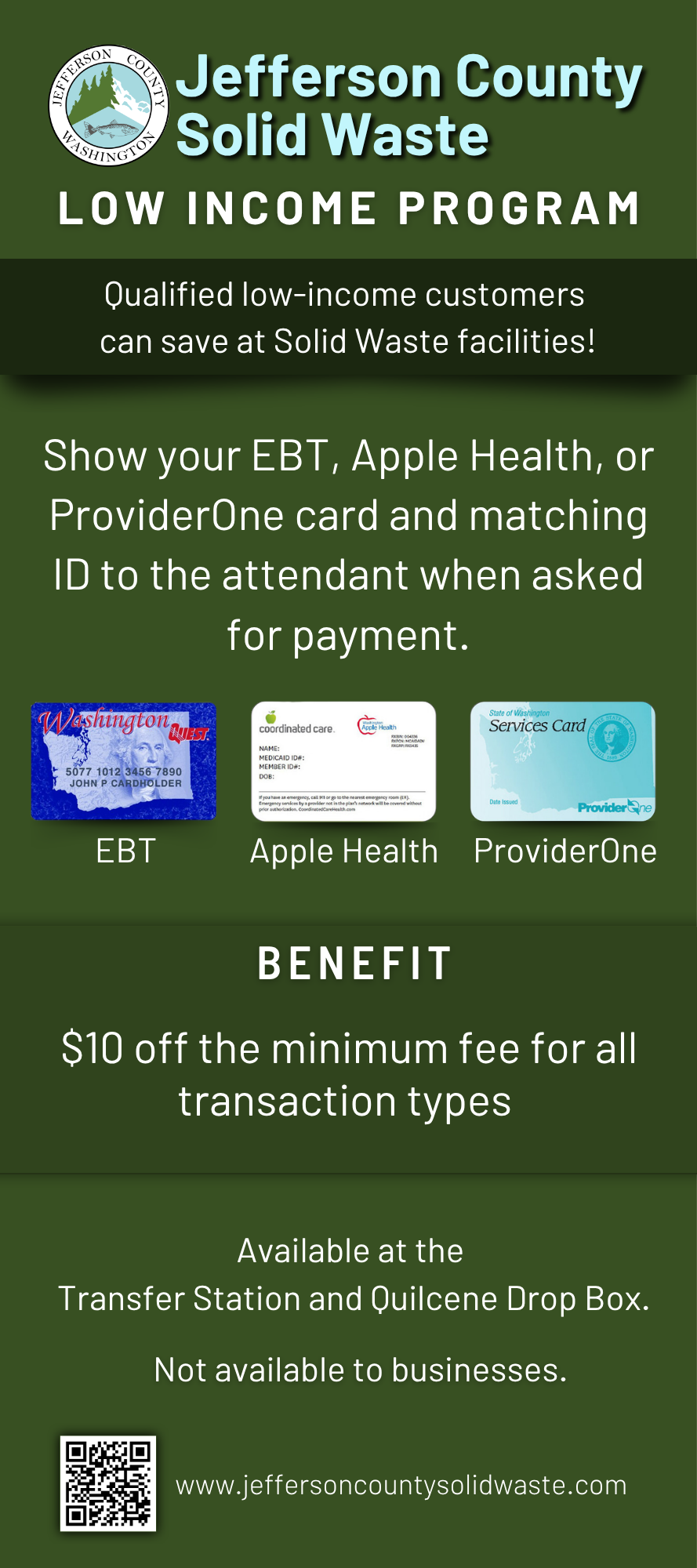 Jefferson County, WA Solid Waste Low Income Program Flyer